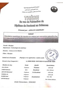 Soutenance Doctorat En Science Présenté par AISSANI ABDELKADER Le 09/07/2025