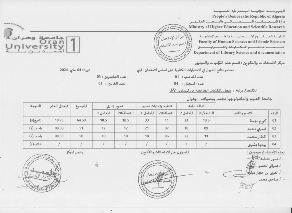 ملحق المكتبات الجامعية من المستوى01