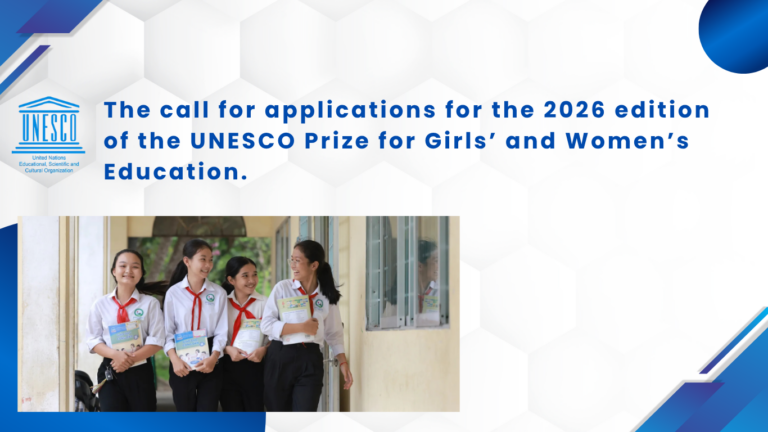 Call for Applications: 2026 Edition of the UNESCO Prize