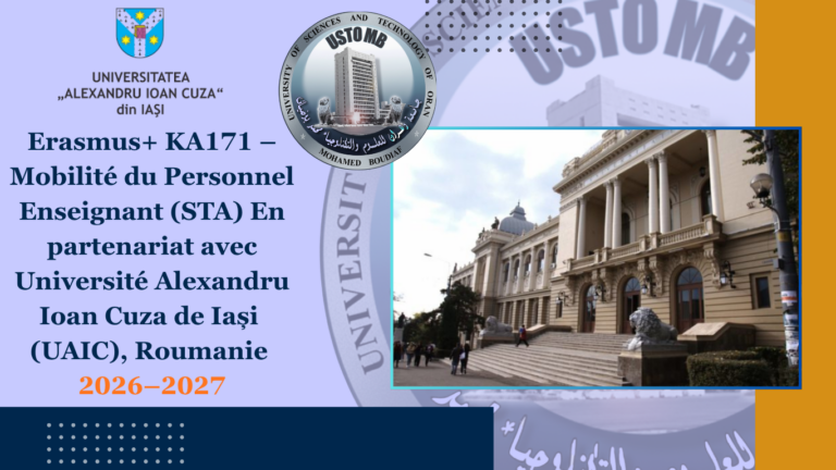 Mobilité Erasmus+ en partenariat avec Université Alexandru Ioan Cuza de Iași (UAIC), Roumanie 2026-2027