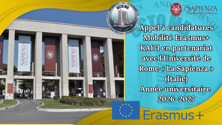Appel à candidatures Erasmus+ KA171 – Université de Rome Sapienza (Italie)